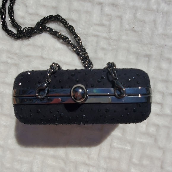 EUC WHBM black rhinestone evening bag - Picture 3 of 5